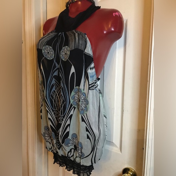 Anthropologie Boho Silk CHIFFON Halter S - Picture 3 of 13